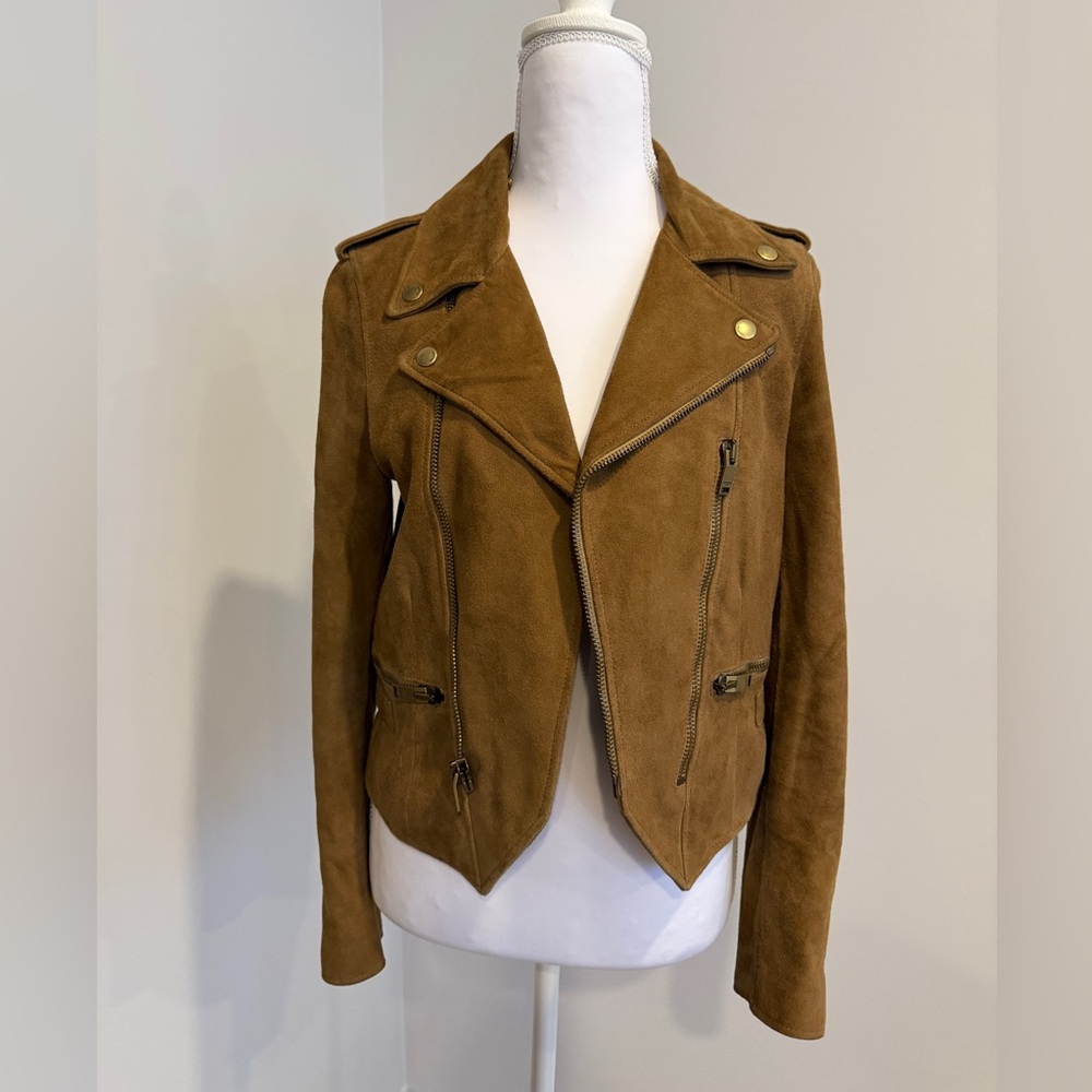 Saint Laurent Tan Suede Leather Jacket